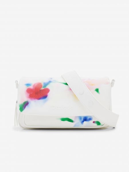 Белая сумка через плечо в цветочек Desigual