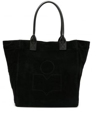Semišová nákupná taška Isabel Marant čierna