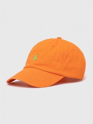 Хлопковая кепка Polo Ralph Lauren оранжевая