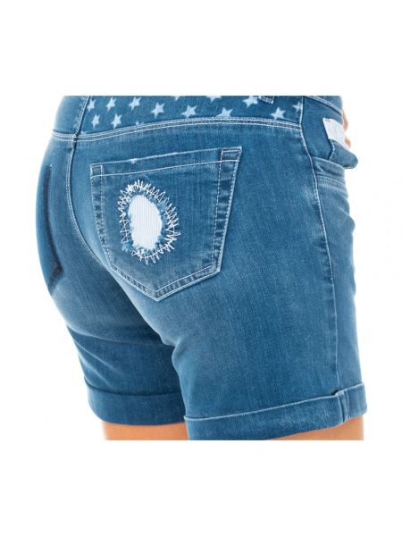 Pantalones cortos vaqueros con bordado La Martina azul