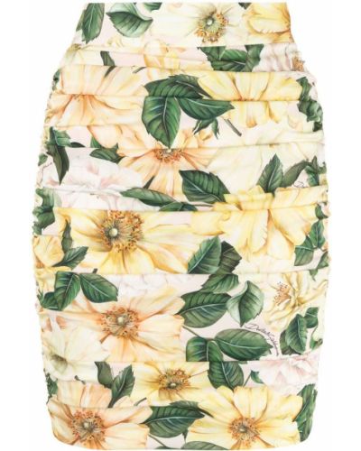 Falda de flores Dolce & Gabbana amarillo