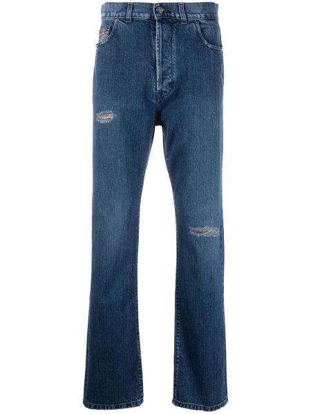 Obnosené džínsy s rovným strihom Missoni modrá