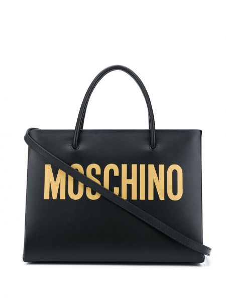 Τσάντα shopper με σχέδιο Moschino μαύρο