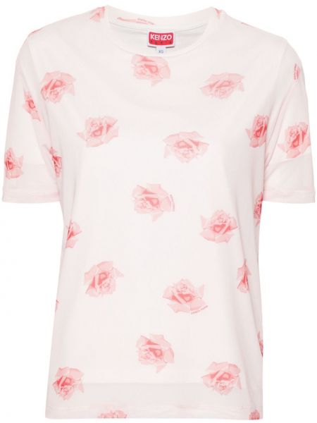 T-krekls ar ziediem Kenzo rozā