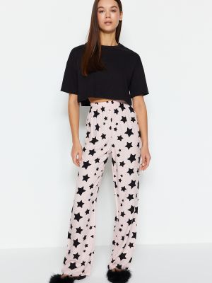 Pletené viskózové pyžamo s hvězdami Trendyol