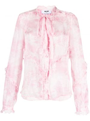 Krage blus Msgm rosa