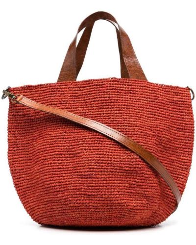 Τσάντα shopper από λυγαριά Ibeliv πορτοκαλί