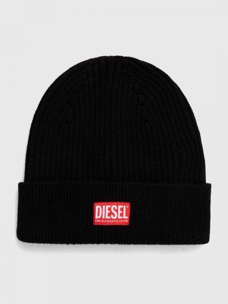 Шерстяная шапка Diesel черная