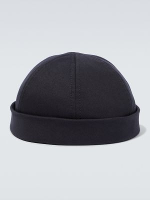 Памучна шапка Giorgio Armani синьо