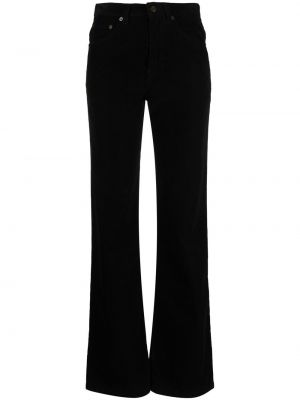 Pantalon droit en velours côtelé en velours Saint Laurent noir