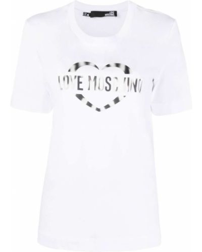 T-shirt con stampa Love Moschino bianco