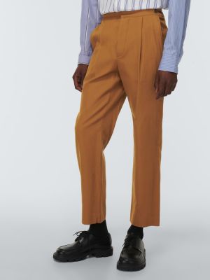 Pantaloni di lino di cotone King & Tuckfield marrone