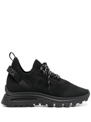 Sneakersy żakardowe Dsquared2 czarne
