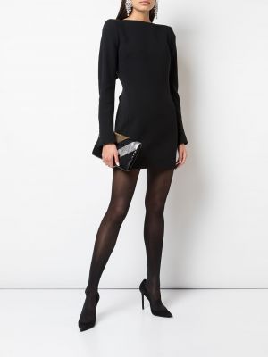 Mini vestido con la espalda descubierta con lazo Saint Laurent negro