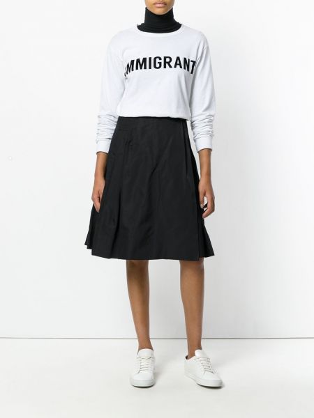 Falda midi plisada Yves Saint Laurent Pre-owned negro