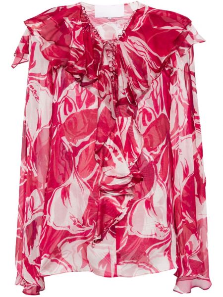 Svilena bluza s cvjetnim printom s printom Costarellos