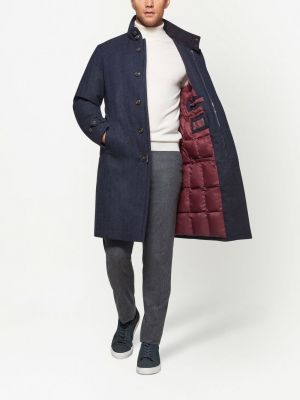 Manteau en laine en cachemire matelassé Norwegian Wool bleu