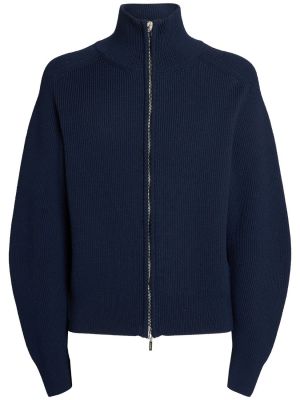 Cardigan di lana in maglia Jacquemus blu