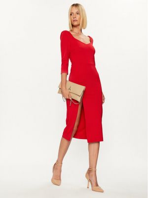 Slim fit koktejlové šaty Rinascimento červené