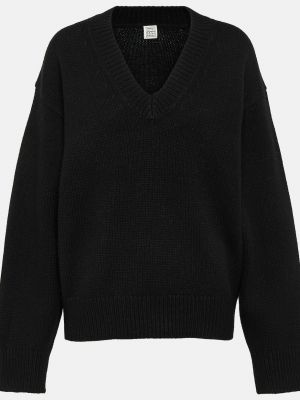 Кашемировый шерстяной свитер TotÊme черный