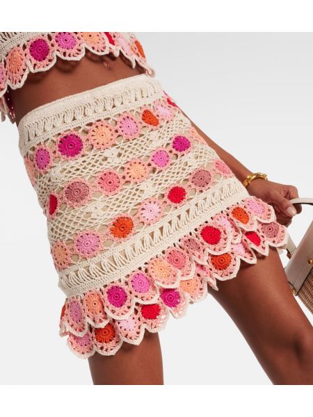 Pamučna mini suknja s cvjetnim printom Anna Kosturova