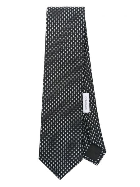 Žakárová hedvábná kravata Calvin Klein