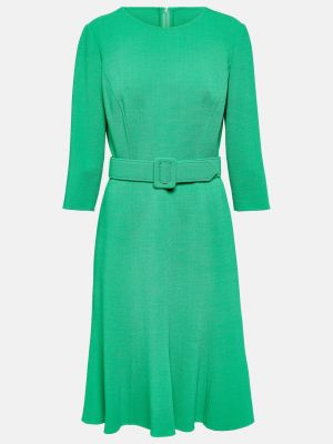 Шерстяное платье миди Oscar De La Renta зеленое