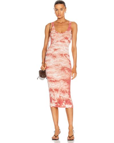 Sukienka midi z jedwabiu Enza Costa, różowy