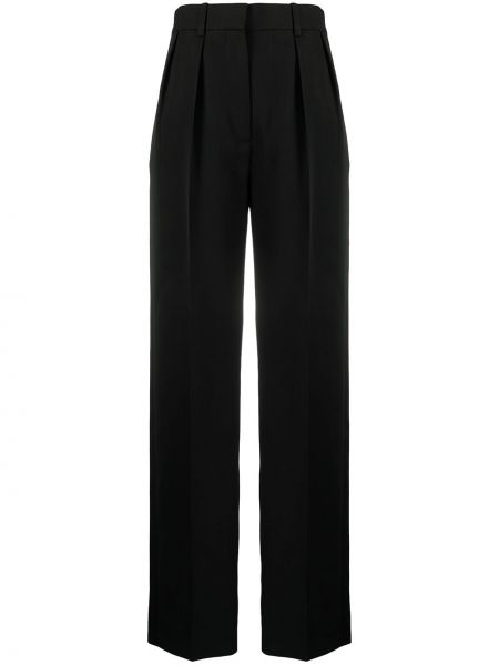 Pantalones rectos de cintura alta Victoria Beckham negro
