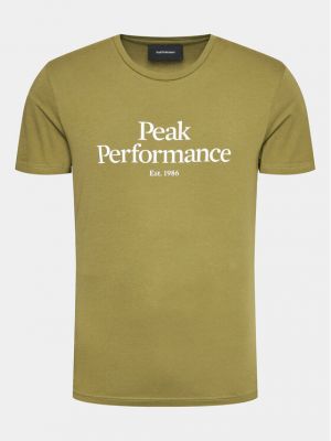 Marškinėliai slim fit Peak Performance žalia