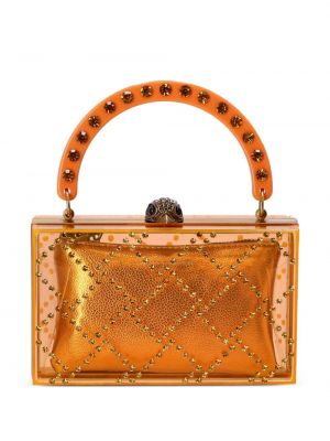 Pisemska torbica s kristali Kurt Geiger London oranžna