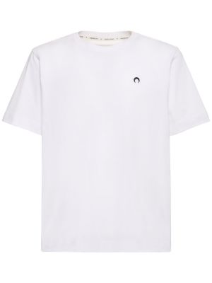 Camiseta con bordado de algodón Marine Serre blanco
