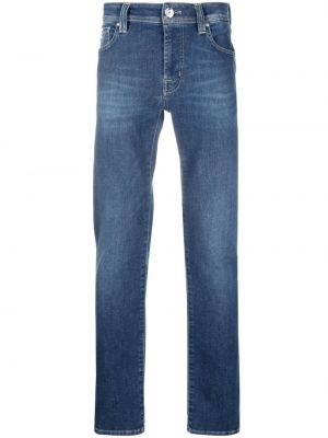 Slim fit skinny jeans mit reißverschluss Sartoria Tramarossa blau