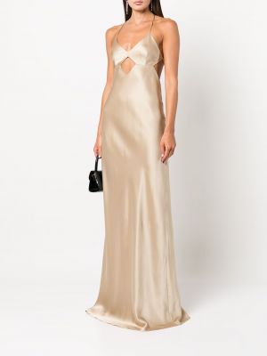 Jedwabna sukienka wieczorowa Michelle Mason złota