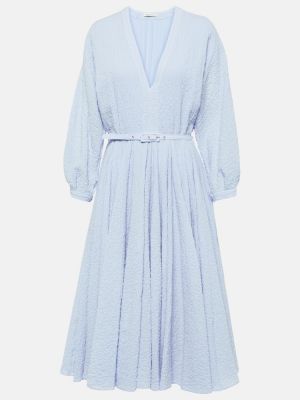 Sukienka midi bawełniana Emilia Wickstead niebieska