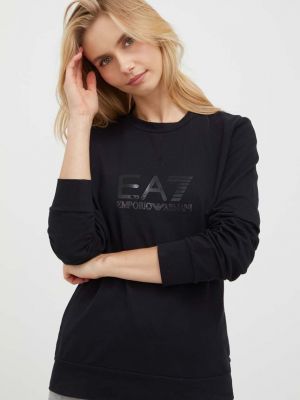 Bluza z nadrukiem Ea7 Emporio Armani czarna