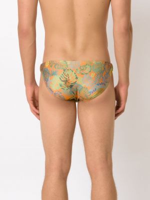 Kalhotky s potiskem s tropickým vzorem Amir Slama oranžové
