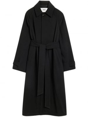 Μάλλινο παλτό Ami Paris μαύρο