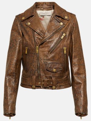 Geanta de piele retro cu imagine cu model leopard Golden Goose