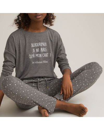 Pijama con estampado La Redoute Collections gris