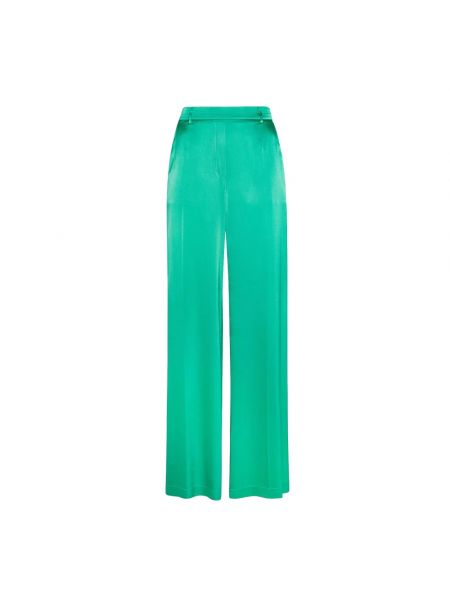 Jedwabne szerokie spodnie Forte Forte zielone