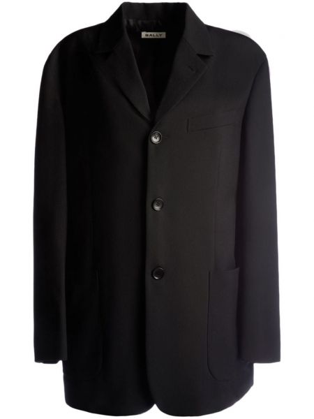Gyapjú hosszú kabát Bally fekete
