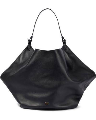 Δερμάτινη δερμάτινη τσάντα shopper Khaite μαύρο