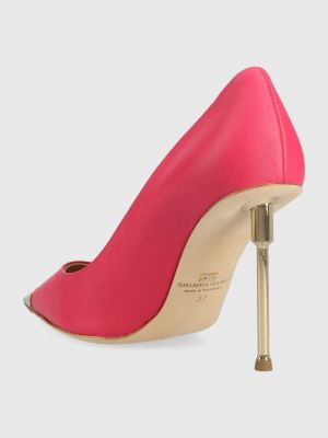 Pantofi cu toc din piele Elisabetta Franchi roz