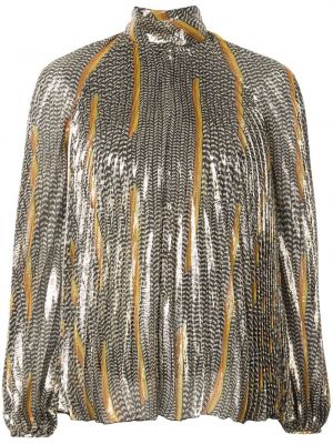 Blusa con bordado manga larga Giambattista Valli dorado