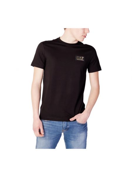 Koszulka bawełniana z krótkim rękawem Emporio Armani Ea7 czarna