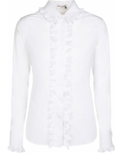 Camicia di cotone Saint Laurent bianco