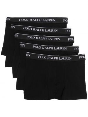 Slip a righe con stampa con scollo tondo Polo Ralph Lauren nero