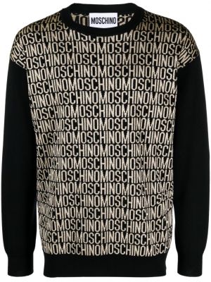 Sweter wełniany żakardowy Moschino