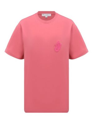 Хлопковая футболка Jw Anderson розовая